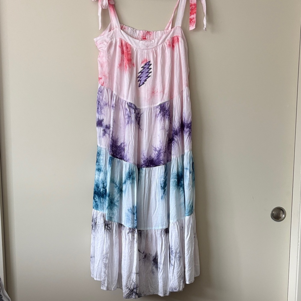 Grateful Dead inspired 13pt Bolt Storia Pink and Purple Tie-Dye Dress